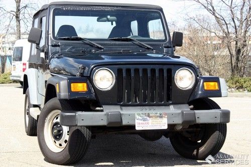 2001 jeep wrangler se 4wd convertible soft top manual rear seat clean carfax