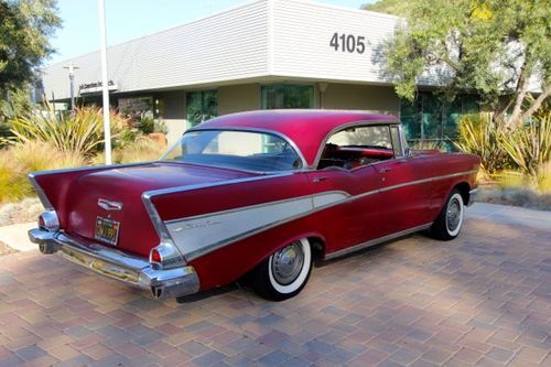 1957 chevrolet bel air hard top no post life long california car $12,900