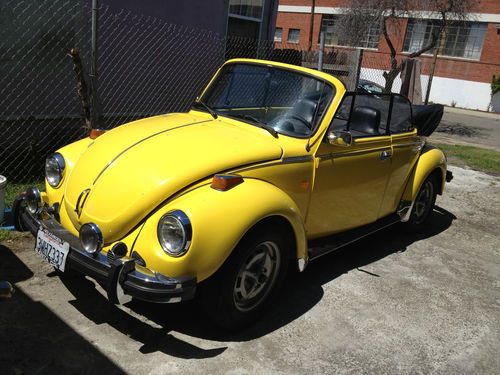 1974 volkswagen super beetle convertible in original saturn yellow!