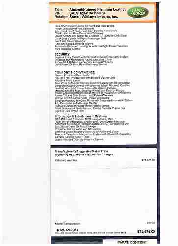 RANGE ROVER SPORT SC*FACTORY WARNTY* ENT PKG*NAV*NEW $72675 NOW 45997/MAKE OFFER, US $45,997.00, image 14