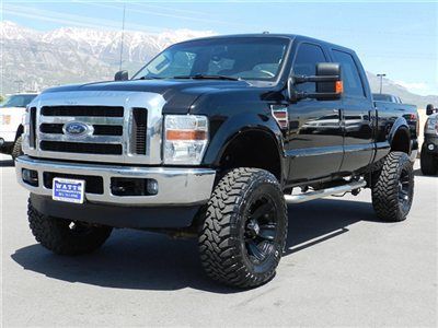 Crew cab lariat 4x4 powerstroke diesel custom new lift wheels tires leather auto