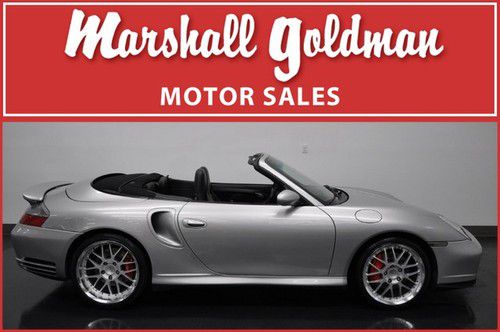 2004 porsche twin turbo x-50 package cabriolet artic silver blk nav 42,635 miles