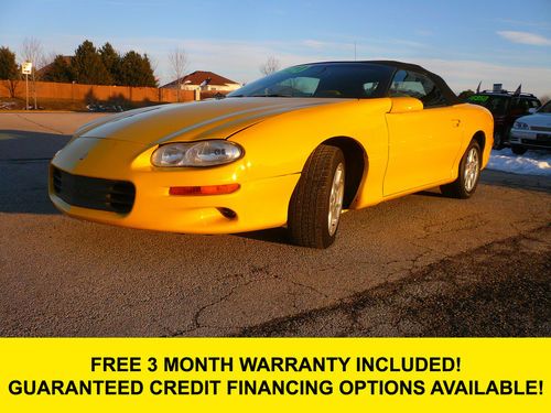 2001 chevrolet camaro convertible custom yellow paint! 3 month warranty! clean!