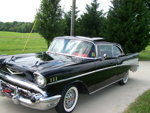 1957 black 2-door Bel Air hard top;, image 2