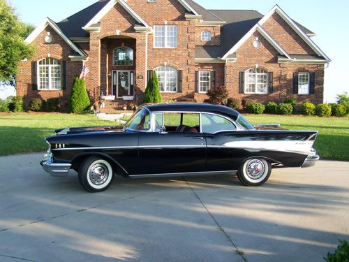 1957 black 2-door Bel Air hard top;, image 9