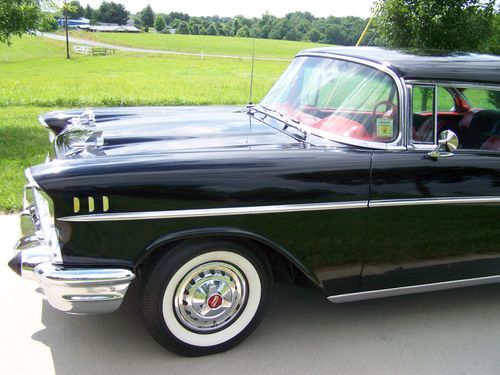 1957 black 2-door Bel Air hard top;, image 11