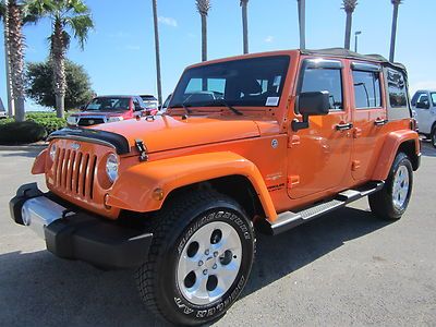 Certified unlimited 4x4 4wd sahara orange automatic soft top one owner