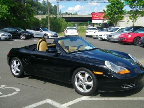 99 Boxster Leather RWD Mid engine 5 speed manual Black Tan Convertible Soft top, image 8