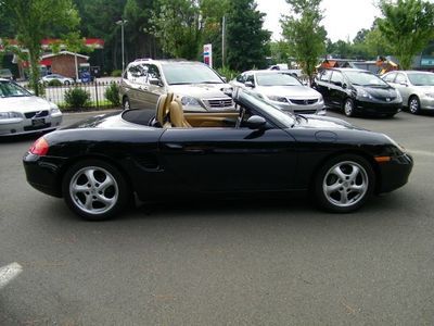 99 Boxster Leather RWD Mid engine 5 speed manual Black Tan Convertible Soft top, image 10