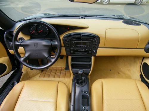 99 Boxster Leather RWD Mid engine 5 speed manual Black Tan Convertible Soft top, image 14