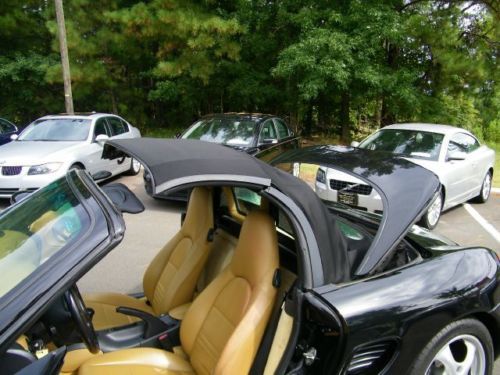 99 Boxster Leather RWD Mid engine 5 speed manual Black Tan Convertible Soft top, image 20