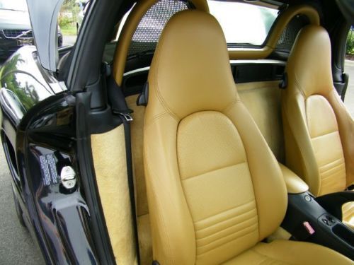 99 Boxster Leather RWD Mid engine 5 speed manual Black Tan Convertible Soft top, image 23