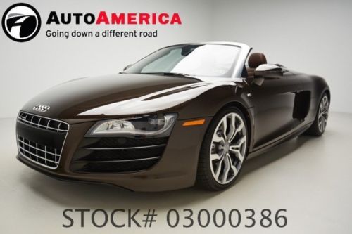 12k low miles exotic audi r8 quattro convertible brown 5.2l spyder autoamerica