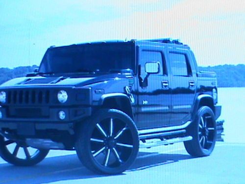 Hummer h2 sut   black/black  custom 28&#034; wheels stereo &amp; interior