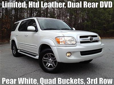 Luxury pkg pear white limited heated leather quad buckets 3rd row dual rear dvd