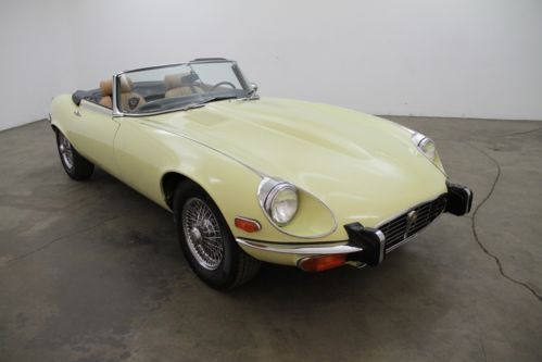 1973 jaguar xke roadster v12, series iii, matching#&#039;s, primrose yellow, 4 speed