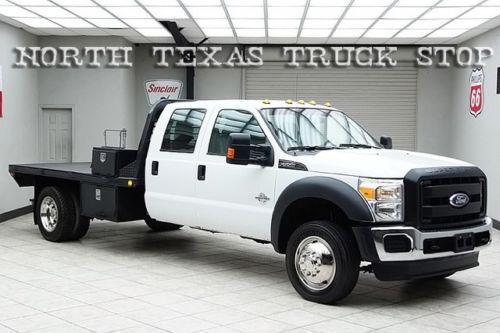 2011 ford f550 diesel 4x4 flat bed dually long wheel base crew texas truck