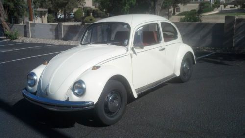 Volkswagen beetle, white, original,