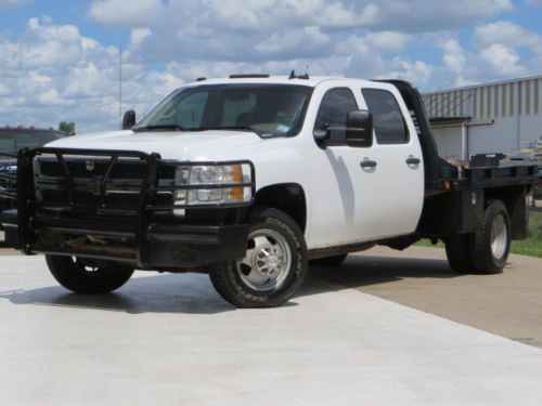 10 k3500hd 6.6l duramax 6spd allison 4x4 crew flat bed 1owner carfax guard tx