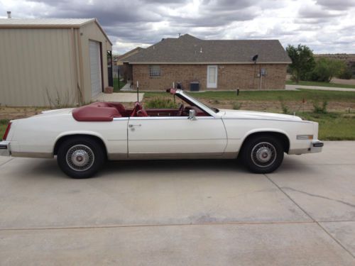 1985 white cadillac eldorado biarrittz, red interior, 4.1 v8