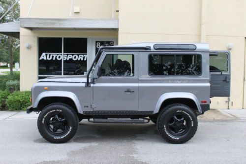 1997 land rover defender 90  restoration in jubilee silver, exmoor interior new!