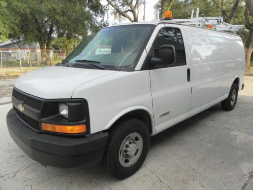 2005 chevrolet express 3500 base extended cargo van 3-door 4.8l, tow pkg, rack