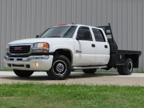 06 sierra 3500hd sle 6.6 duramax lbz turbo diesel 6spd allison carfax flat bed