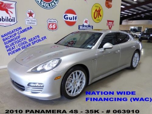 2010 panamera 4s,sunroof,nav,back-up,htd/cool lth,bose,20in whls,35k,we finance!