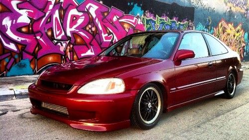 Honda civic ek coupe 2 door turbo with ac isf red built sohc on boost jdm 1996
