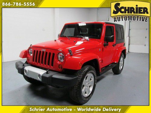 2010 jeep wrangler sahara hard &amp; soft top red 4x4 6 speed manual trans 1 owner