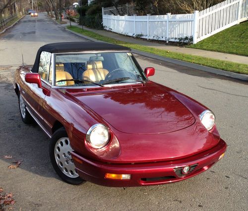 1991 alfa romeo spider veloce, low miles rare orig. vino rosso, excellent cond.