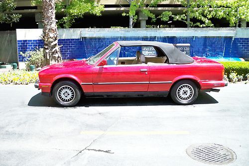 1988 bmw 325i convt,red with tan recarros,rebuilt[$3000]engine,new canvas top,