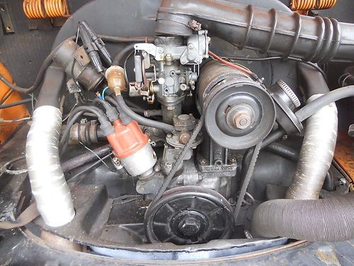 Karmann ghia convertible, 1971 restored, amber signal orange, new top