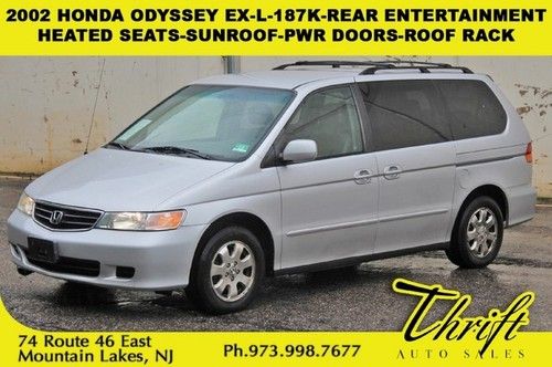 2002 honda odyssey ex-l-187k-rear entertainment-heated seats-sunroof-pwr doors