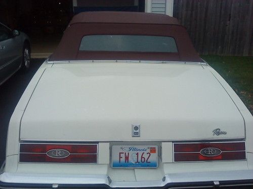 1984 buick riveria convertible white with red top