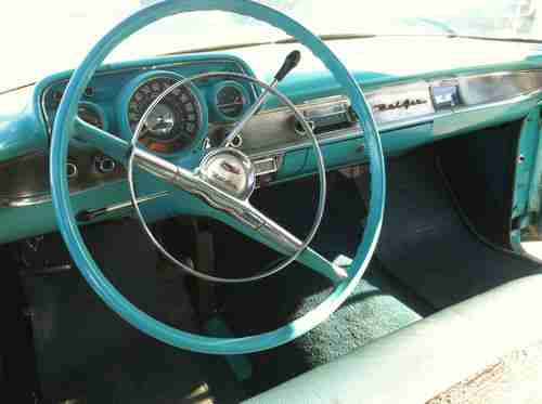 1957 Chevrolet Bel Air Teal 2 Door Post, image 2