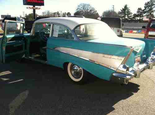 1957 Chevrolet Bel Air Teal 2 Door Post, image 6