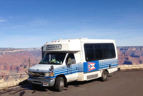 Red wanting blue shuttle bus 1997 ford e-350 econoline 7.3l