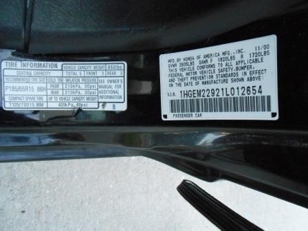 2001 HONDA CIVIC COUPE, US $2,100.00, image 3