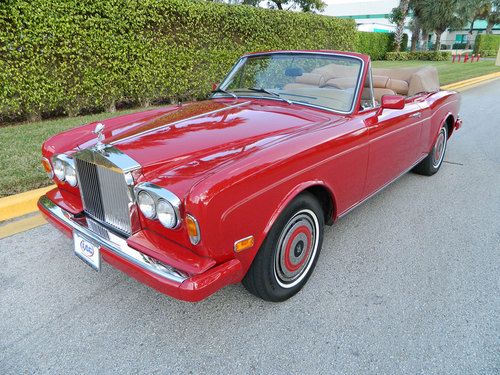 1982 rolls royce corniche convertible claret tan burgundy piping a/c pw ps pl pb