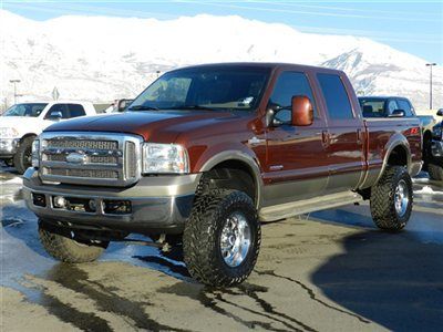 Crew cab king ranch 4x4 powerstroke diesel custom lift wheels tires leather