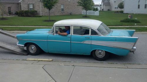 1957 chevrolet bel air 4-door post, original 283 v8