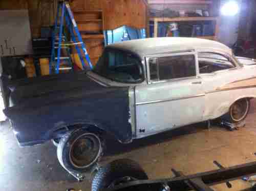 1957 Chevrolet Bel Air Project Two Door Post Chevy, image 2