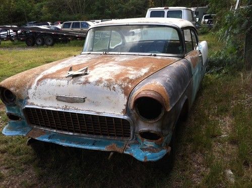 1955 55 CHEVY CHEVROLET ROLLER BARN FIND RAT ROD GASSER BEL AIR 2DR HARDTOP, image 2