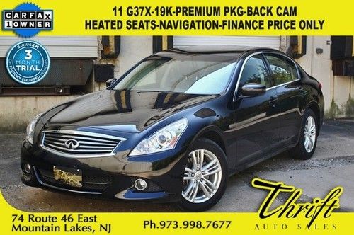 11 g37x-19k-premium pkg-back cam-heated seats-navigation-finance price only