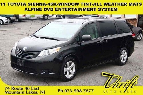 11 toyota sienna-45k-alpine dvd entertainment system-window tint-allweather mats