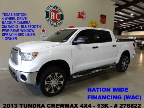2013 tundra crewmax texas edition 4x4,back-up cam,b/t,20in whls,13k,we finance!!