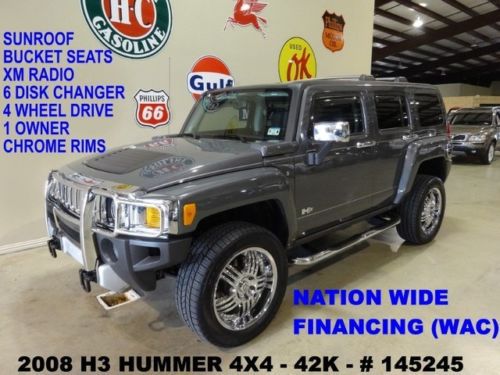 2008 h3 suv,automatic,sunroof,cloth,6 disk cd,20in chrome whls,42k,we finance!!