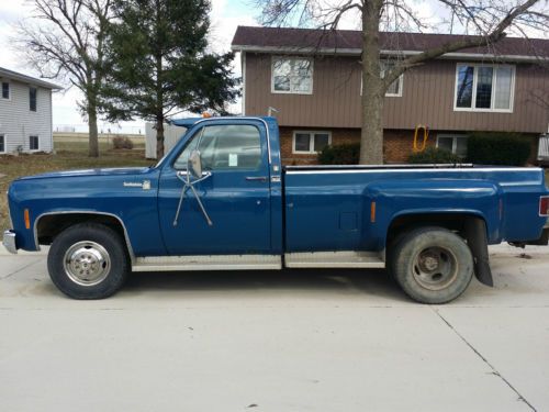 1979 78 chevy dually 2wd shortbed standard cab square blue stock 1 ton 2500