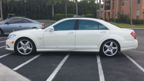 2012 mercedes-benz s550 sedan diamond white amg sport package / blue efficiency